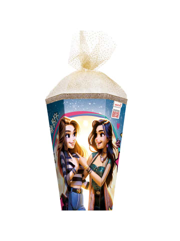 Schultüte groß 85 cm Best Friends Forever Goldborte Spezialtüll in Bunt