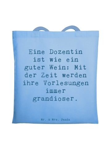 Mr. & Mrs. Panda Stofftasche Spruch Dozentin Genuss mit Spruch in Sky Blue