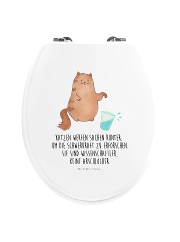 Mr. & Mrs. Panda Motiv WC Sitz Katze Wasserglas mit Spruch in Weiß