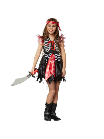 tectake Ärmelloses Kleid in schwarz-weiß-roter Farbgebung, schwarz/rot/weiß