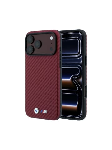 COFI 1453 BMW M Carbon Metal Logo kompatibel mit iPhone 18 Pro und 17 in Burgunderrot