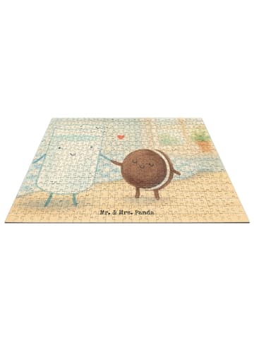 Mr. & Mrs. Panda Puzzle Milch Keks Design ohne Spruch in Weiß