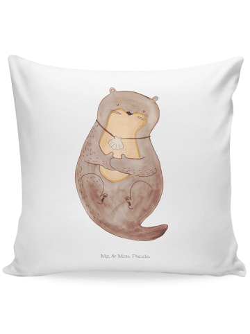 Mr. & Mrs. Panda kuschelkissen 40x40 Otter Muschel ohne Spruch in Weiß