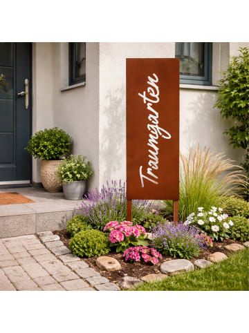 relaxdays Edelrost-Gartendeko "Traumgarten" in Braun - 85 x 28 cm