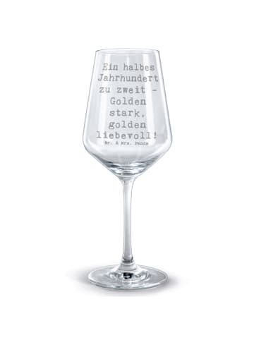 Mr. & Mrs. Panda glas für rotwein Spruch 50. Hochzeitstag Golden... in Transparent