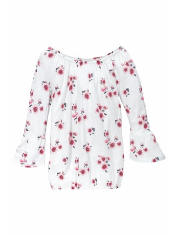 Kidsworld Carmenshirt in weiß geblümt