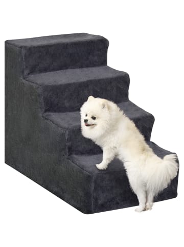 Pawhut Hundetreppe Dunkelgrau 60L x 35B x 44H cm