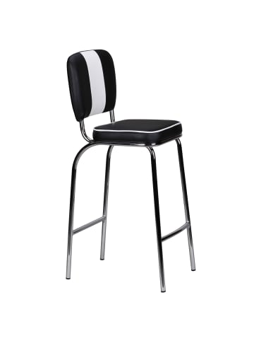 FineBuy Barstuhl in Schwarz / Kunstleder / 40x38x110