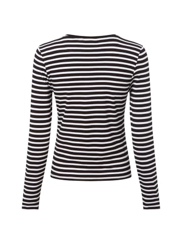 comma Langarmshirt in ecru schwarz