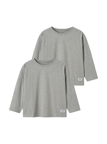 name it 2er-SET Weiches Langarmshirt mit Baumwolle in Grau