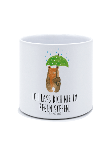 Mr. & Mrs. Panda XL Blumentopf Bär Regenschirm mit Spruch in Weiß