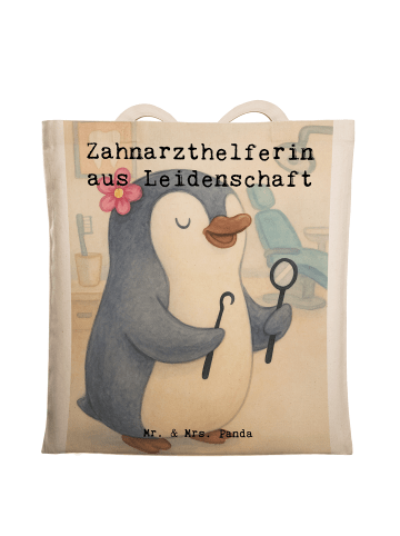 Mr. & Mrs. Panda Tote Bag Zahnarzthelferin Leidenschaft Design m... in Weiß