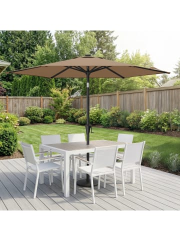 SONGMICS Sonnenschirm Sheld in Taupe - (H)239 x Ø270 cm