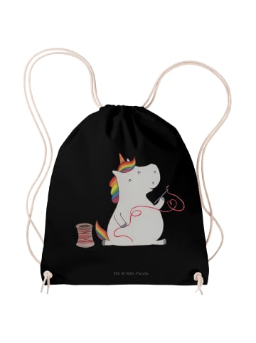 Mr. & Mrs. Panda Jutebeutel Einhorn Näherin ohne Spruch in Schwarz