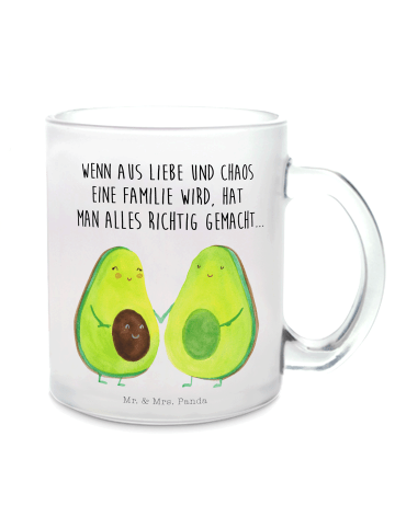 Mr. & Mrs. Panda Tasse Avocado Pärchen mit Spruch in Transparent