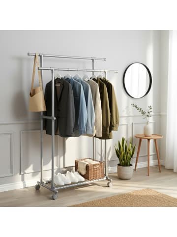 SONGMICS Garderobenständer Pataye in Grau - (B)52 x (H)166 x (T)(87-150) cm