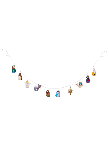 Butlers Butlers Girlande X-MAS Krippe in Multicolor