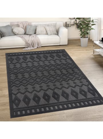 KADIMA DESIGN Teppich Kurzflor Struktur Wohnzimmer in Anthrazit