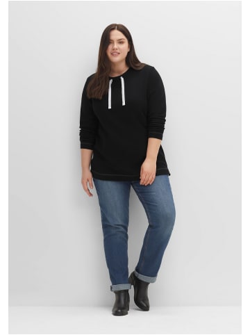 sheego Sweatshirt in schwarz