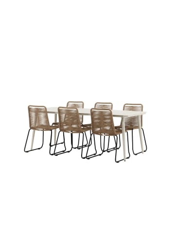 ebuy24 Gartenset Lina (7-teilig) Braun 90 x 200 cm
