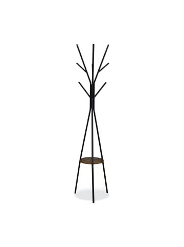 Garderobenständer in Schwarz/ Braun - (B)41 x (H)182 x (T)38 cm