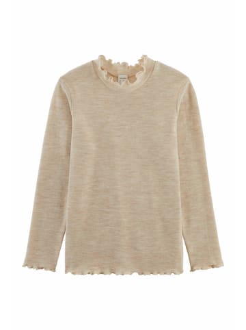 Hessnatur Hessnatur Pointelle Langarmshirt aus reiner Bio-Merinowolle in sand