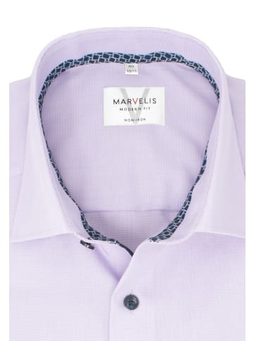 MARVELIS Modern Fit Businesshemd in Mauve 93