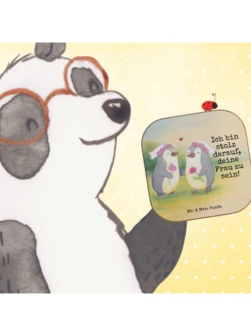 Mr. & Mrs. Panda Untersetzer für Gläser Pinguine Lesbian Pride D... in Weiß