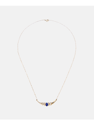 Diamant L'éternel Halskette aus 375 Gelbgold mit Diamant mit Saphir