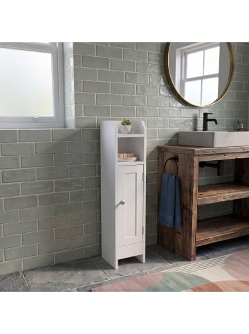 relaxdays Badezimmerschrank in Weiß - (B)18 x (H)80 x (T)20 cm