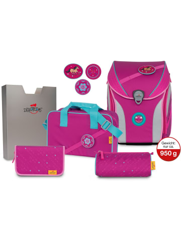 DerDieDas Schulranzen Set 5-tlg. Ergoflex MAX Buttons Boho in pink