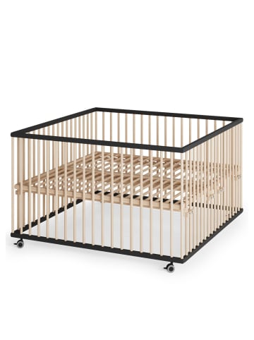 Sämann Sämann Laufgitter mit Lattenrost - schwarz/natur - Premium Kollektion