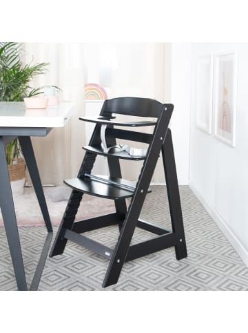 roba Treppenhochstuhl 'Sit Up Flex' - Hochstuhl mitwachsend aus Holz - Schwarz