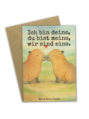 Mr. & Mrs. Panda valentinstagskarte Capybara Liebe Design mit Sp... in Weiß