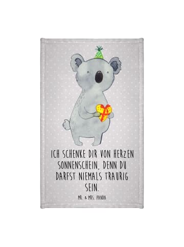 Mr. & Mrs. Panda handtuch gäste wc Koala Geschenk mit Spruch in Grau Pastell