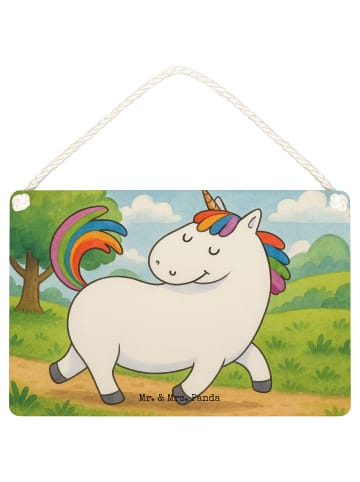Mr. & Mrs. Panda Schild Einhorn Stolzieren Design ohne Spruch in Weiß