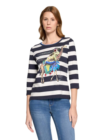 Betty Barclay Basic Shirt mit Aufdruck in Dunkelblau/Weiß