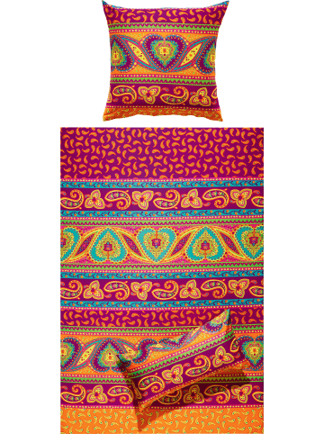 REDBEST Satin Bettwäsche in orange-beere