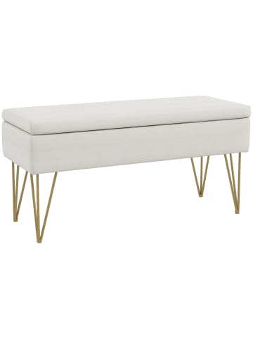 HOMCOM Sitzbank in Cremeweiß 100L x 40B x 49H cm