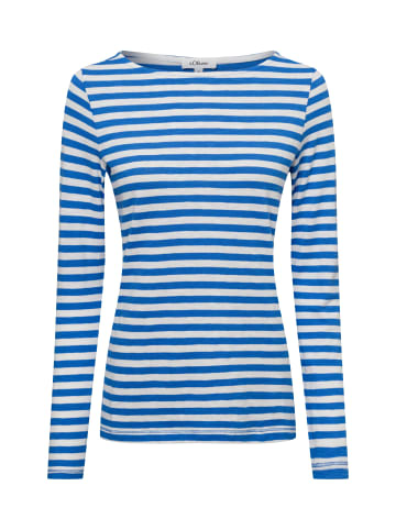s.Oliver Langarmshirt in blau weiß