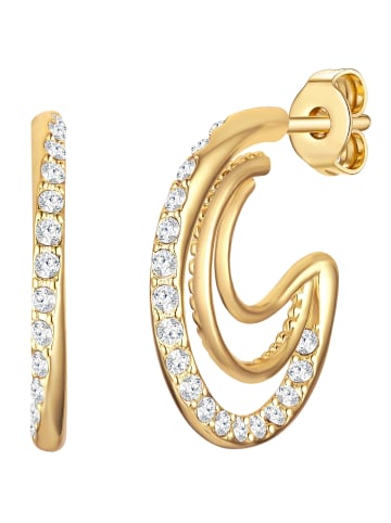Lulu & Jane Creolen gelbgold verziert mit Kristallen von Swarovski® in gelbgold