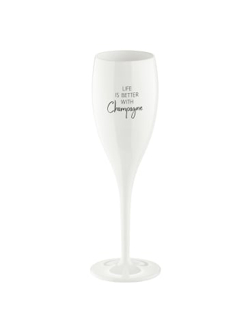 koziol CHEERS No. 1 LIFE IS BETTER WITH CHAMPAG - Glas 100ml mit Druck in cotton white