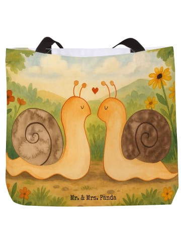 Mr. & Mrs. Panda Stofftasche Schnecken Liebe Design ohne Spruch in Weiß