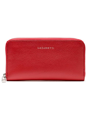 Lazarotti Milano Leather Geldbörse Leder 20 cm in red