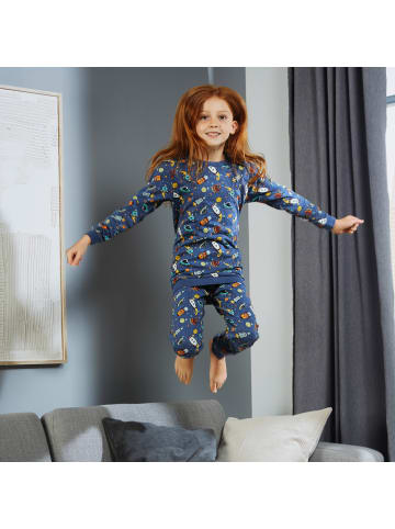 Erwin Müller Single-Jersey Kinder-Schlafanzug in blau