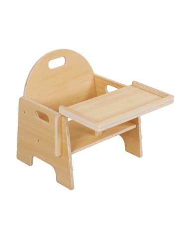 relaxdays Kinderstuhl mit Tisch in Natur - (B)33 x (H)32 x (T)29 cm