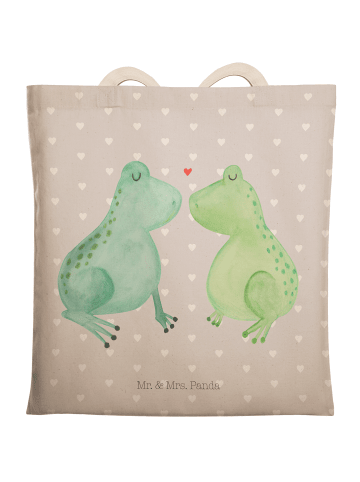 Mr. & Mrs. Panda Shopping Bag Frosch Liebe ohne Spruch in Grau Pastell