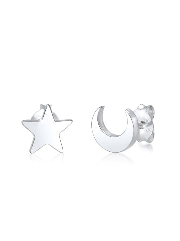 Elli Ohrringe 925 Sterling Silber Halbmond, Astro, Sterne, Stern in Silber