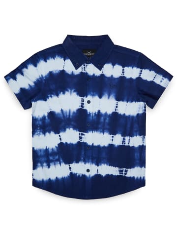 Threadboys T-Shirt Tie Dye Woven Shirt Jesy in Blau