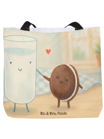 Mr. & Mrs. Panda Shopper Milch Keks Design ohne Spruch in Weiß